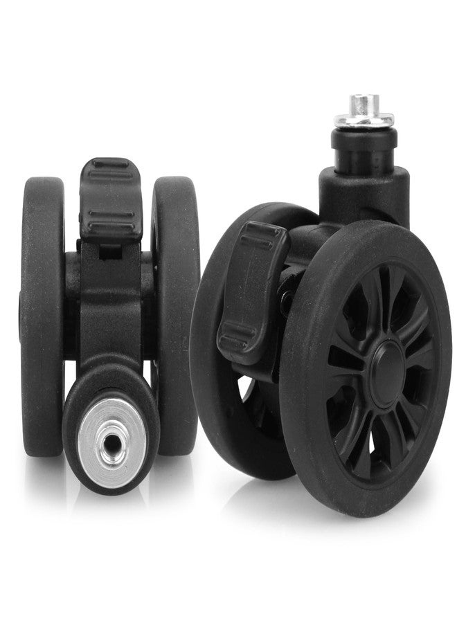 Zoofen Luggage Wheels Replacement with Brake - 2pcs Wear-Resistant Suitcase Spinner Wheels for Luggage (Black) - Image 1